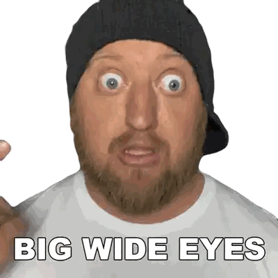 Man with Beard and Big Wide Eyes