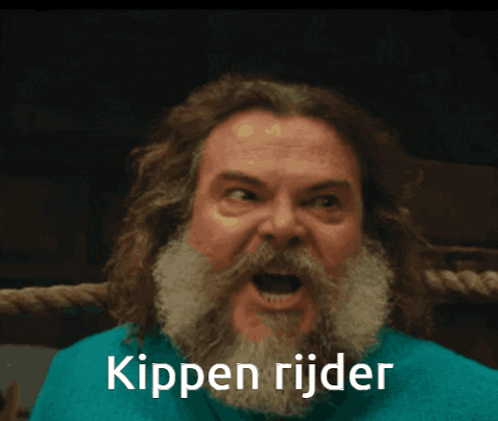 Man With Beard And Blue Shirt Kippen Rijder GIF
