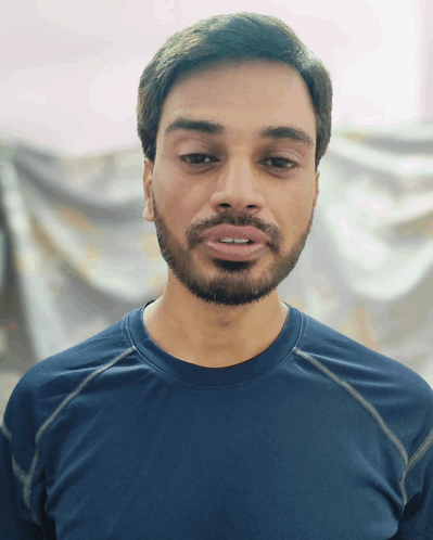 Man with Beard and Blue Shirt