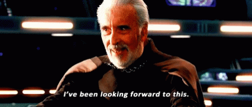Man with Beard and Cape Saying Looking Forward