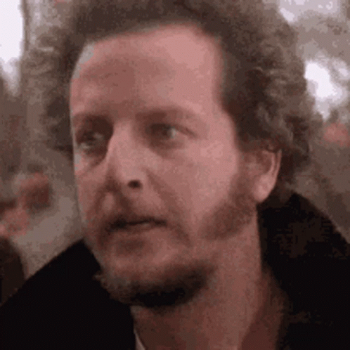 Man with Beard and Curly Hair Looking at Camera