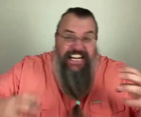 Man With Beard And Glasses In Red Shirt GIF