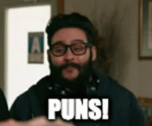 Man with Beard and Glasses Making Pun