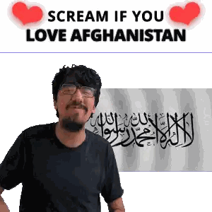 Man With Beard and Glasses Scream If You Love Afghanistan