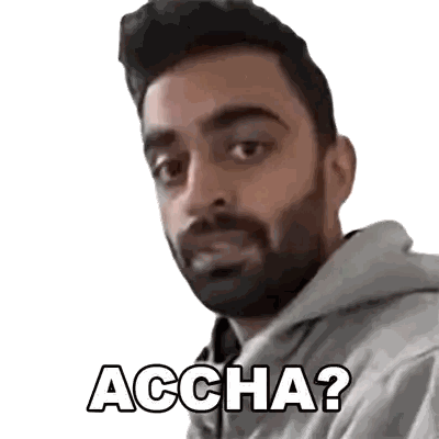 Man with Beard and Grey Hoodie Accha on Face