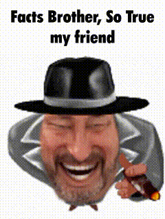 Man With Beard And Hat Holding Cigar Laughing GIF