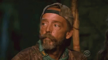 Man with Beard and Hat Making Funny Face