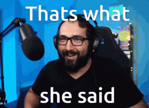 Man with Beard and Headphones Says Thats What She Said