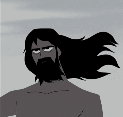 Man with Beard and Long Black Hair