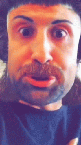 Man with Beard and Mustache Funny Face