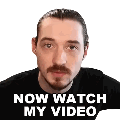 Man with Beard and Mustache Saying Watch My Video
