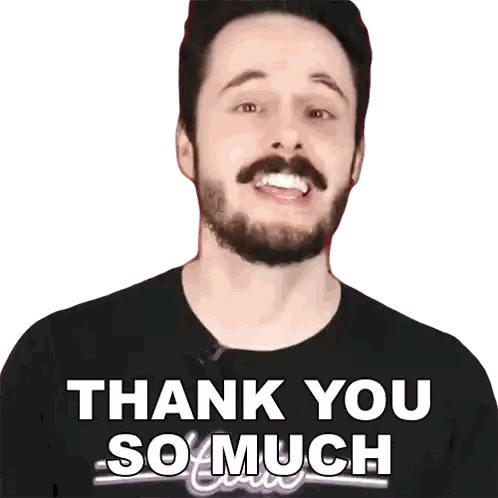Man with Beard and Mustache Thank You Shirt