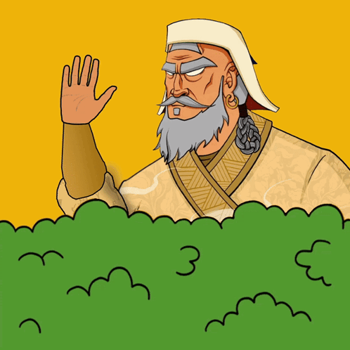 Man With Beard And Mustache Waving GIF