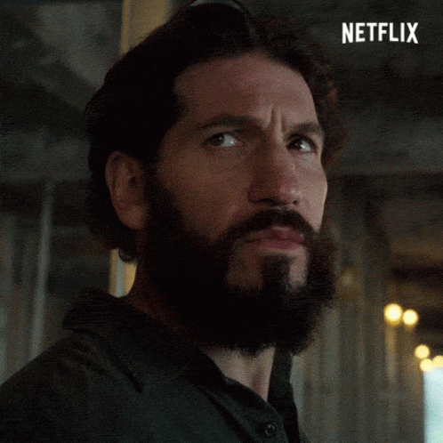 Man With Beard And Netflix Logo GIF