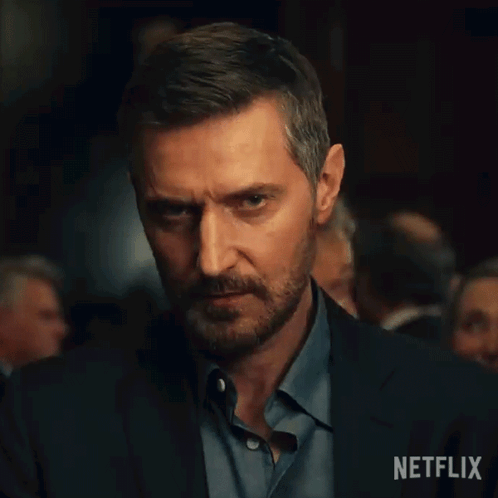 Man with Beard and Netflix Logo