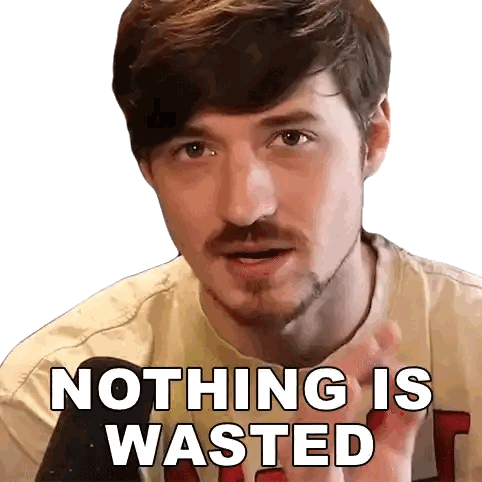 Man with Beard and Nothing Is Wasted Sticker