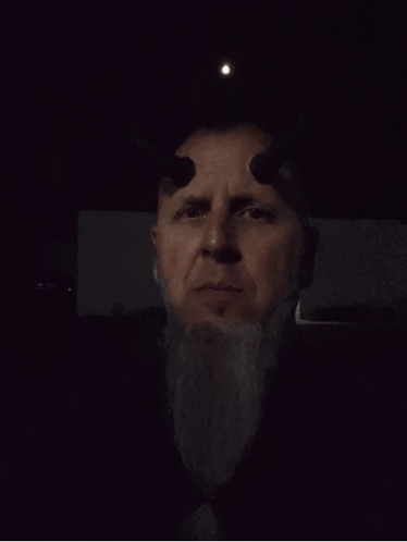 Man with Beard and Open Mouth