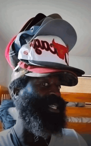 Man with Beard and Peace Hat