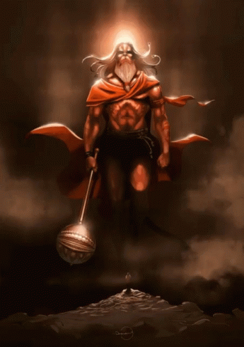 Man With Beard And Red Cape With Foreign Language GIF