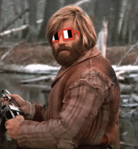 Man with Beard and Red Sunglasses