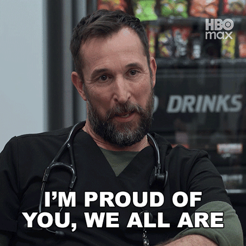 Man With Beard and Stethoscope Says I'm Proud of You We All Are
