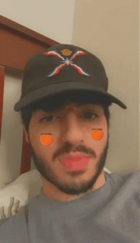Man with Beard and X Hat