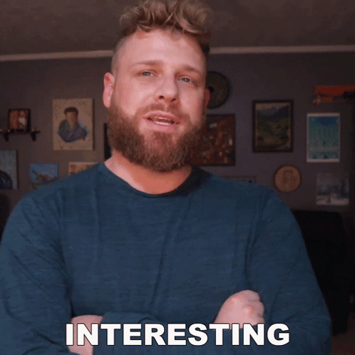 Man With Beard Arms Crossed Saying Interesting GIF