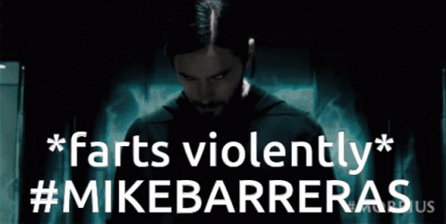 Man With Beard Behind Sign Saying Farts Violently