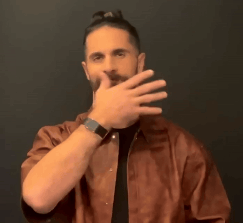 Man With Beard Covering Mouth While Wearing Watch
