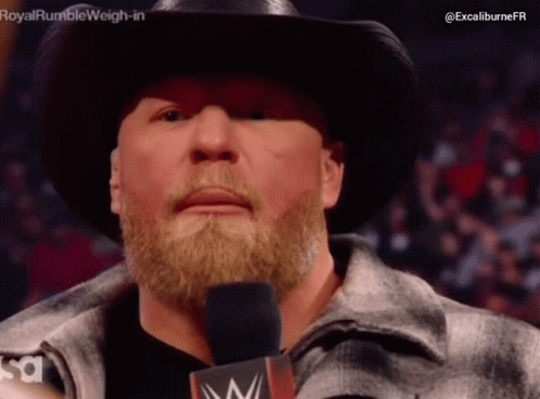 Man with Beard Cowboy Hat Holding Microphone