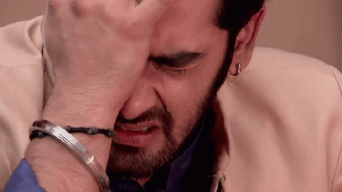 Man With Beard Crying Tear GIF