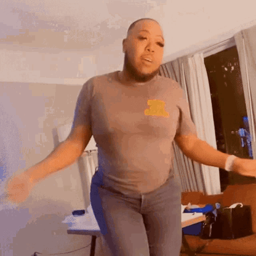 Man With Beard Dancing In Living Room GIF