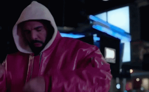 Man With Beard Dancing In Pink Hoodie GIF