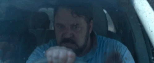 Man with Beard Driving Car