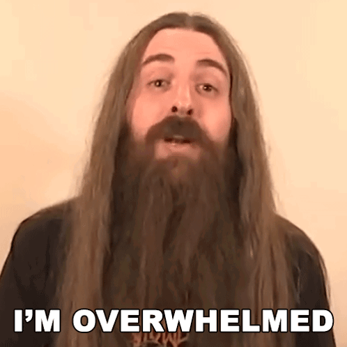 Man With Beard Feeling Overwhelmed GIF