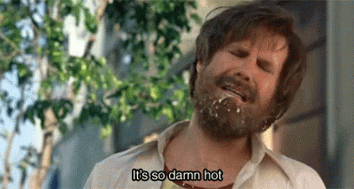 Man With Beard Funny Face Saying It's So Damn Hot