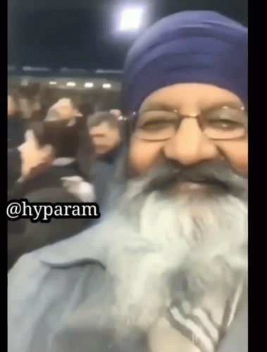 Man With Beard Glasses Blue Turban Hyparam GIF