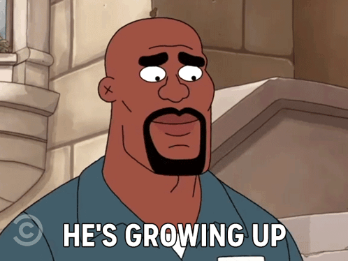 Man with Beard Growing Up