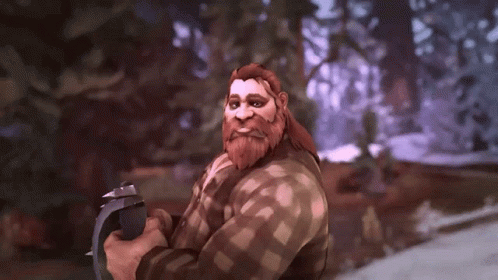 Man With Beard Holding Axe GIF
