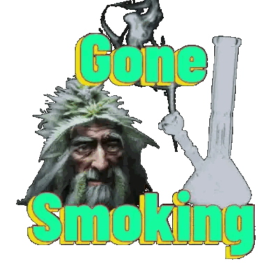 Man with Beard Holding Bong Gone Smoking