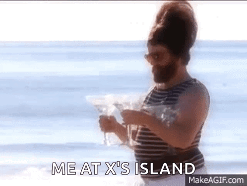 Man With Beard Holding Martini GIF