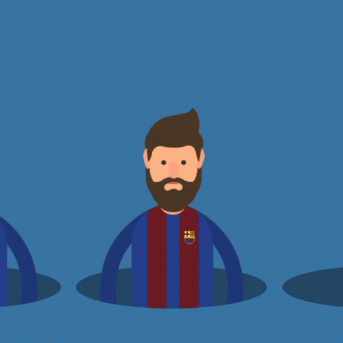 Man With Beard in Barcelona Jersey