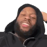Man with Beard in Black Hoodie