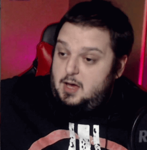 Man With Beard In Black Shirt Saying R GIF