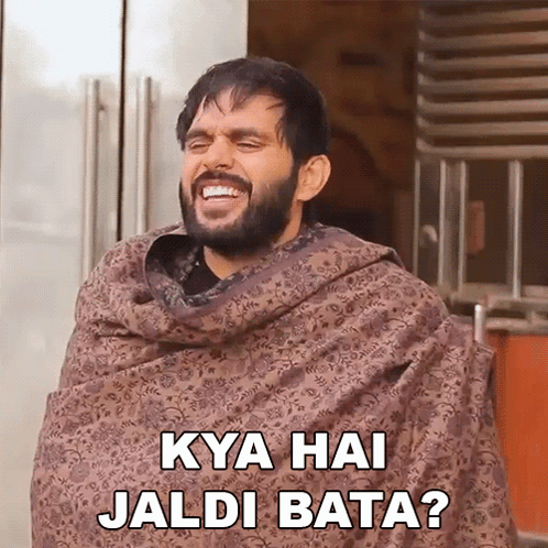 Man With Beard In Blanket Saying Kya Hai Jaldi Bata GIF