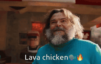Man With Beard in Blue Shirt Lava Chicken