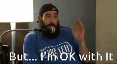 Man With Beard In Blue Shirt Saying Breath GIF