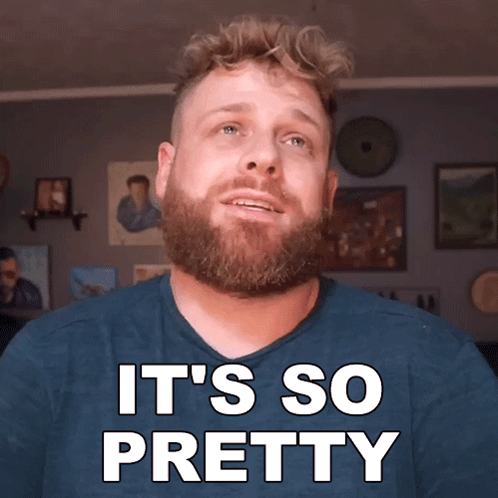 Man With Beard In Blue Shirt Says So Pretty GIF