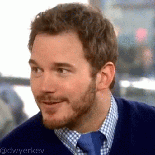 Man with Beard in Blue Sweater and Tie