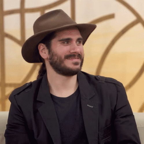 Man With Beard in Brown Hat and Black Jacket